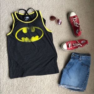 Batman Razorback Tank Gray and Yellow